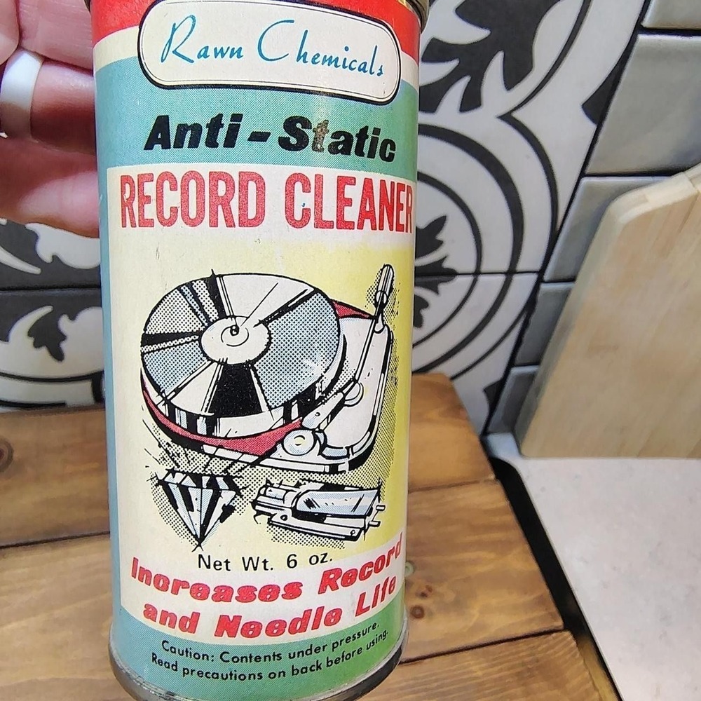 Vintage Rawn Chemicals Anti-Static Record Cleaner 6oz Spray Can Part 671 Retro
